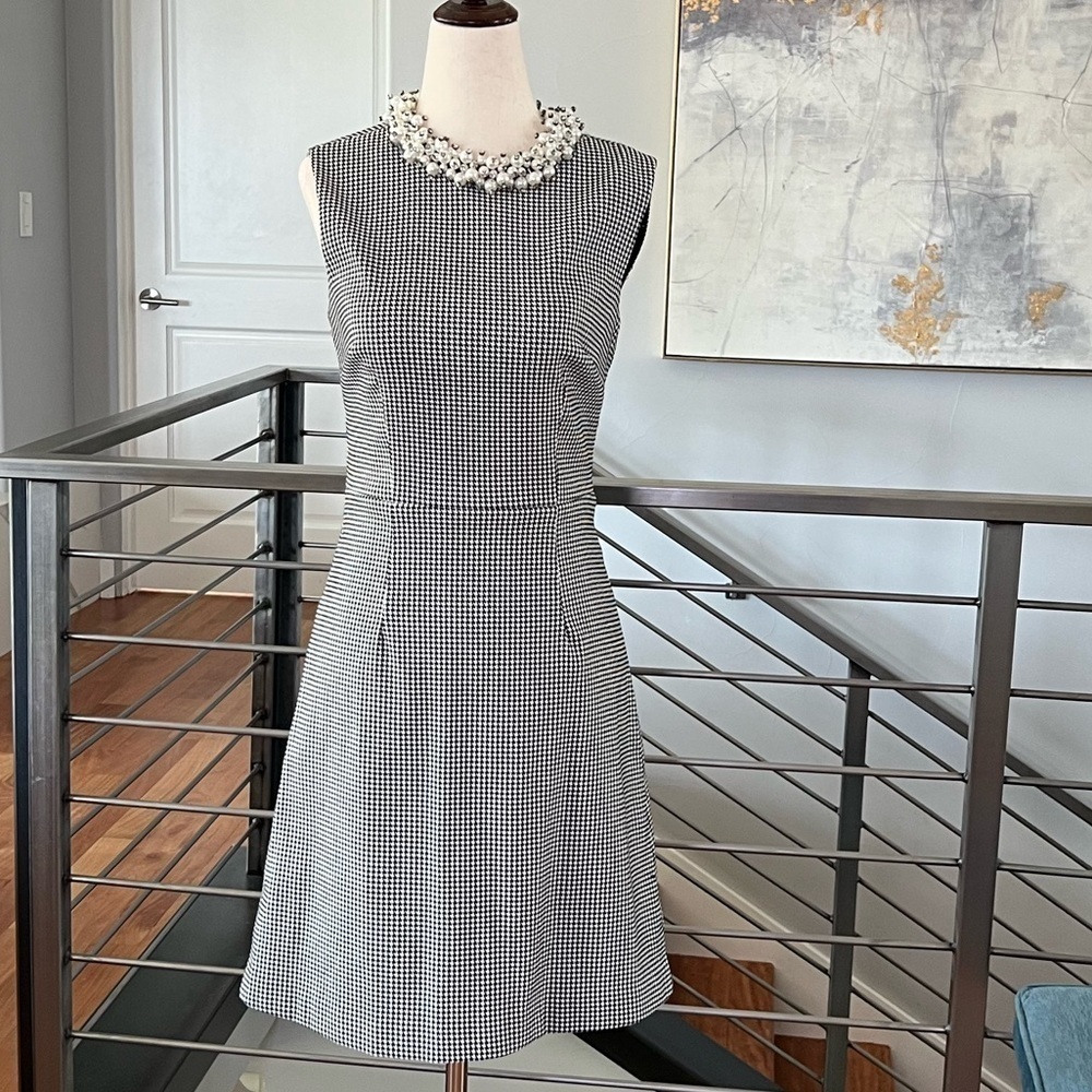 Betsy Johnson Plaid Faux Pearl Collar Sheath Dress